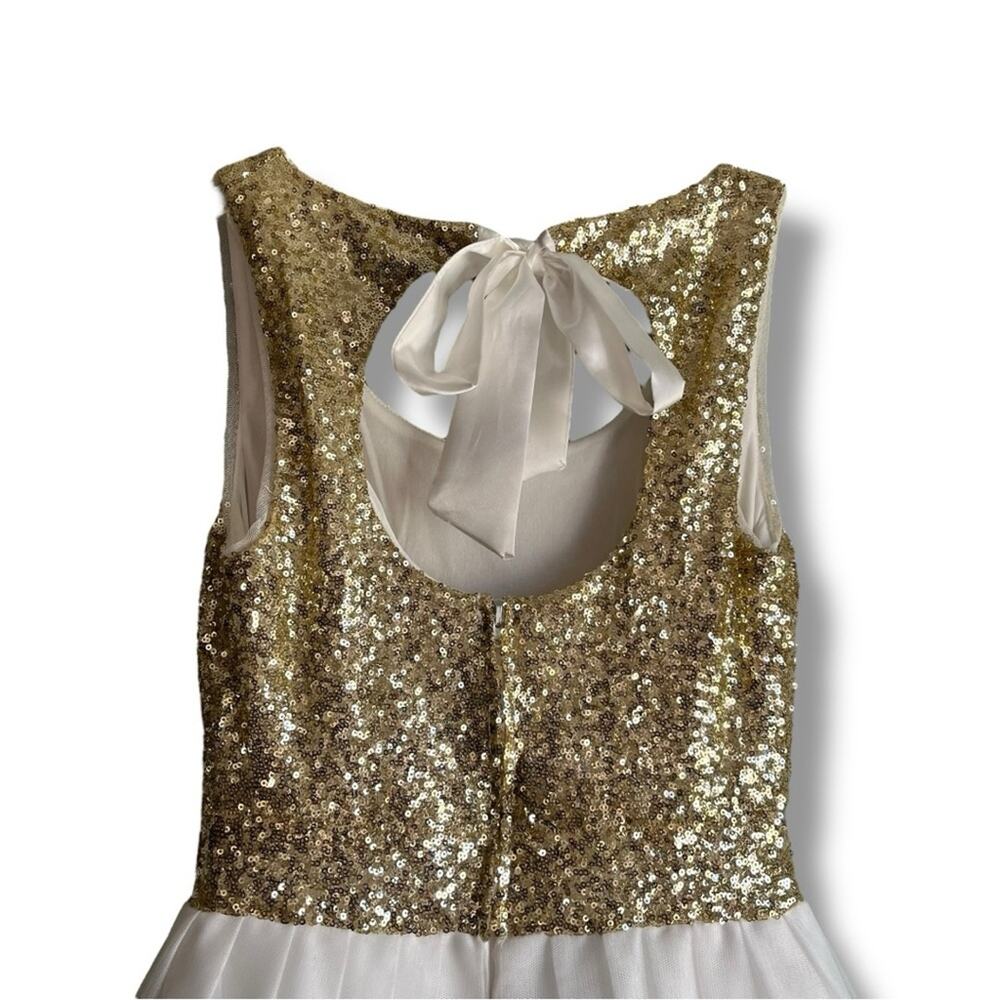Windsor gold sequined tulle cocktail dress size 7 / 8 - Picture 7 of 12
